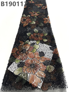 Chocoo Mới Nhất Phi Hoa Bead Váy Ren Vải <span class=keywords><strong>2025</strong></span> Sang Trọng Đính Cườm Thêu Ren Vải Cho asoeboi - Product Image 2