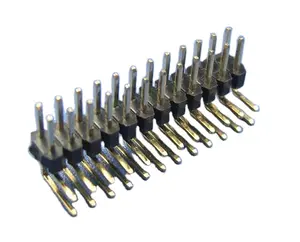 2.54 double row with black housing right angle dip way pin header