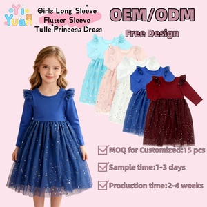 Vestido <span class=keywords><strong>de</strong></span> tul <span class=keywords><strong>de</strong></span> manga larga <span class=keywords><strong>para</strong></span> <span class=keywords><strong>niñas</strong></span> pequeñas, diseño personalizado, ODM, liso, con lentejuelas <span class=keywords><strong>de</strong></span> estrellas, <span class=keywords><strong>para</strong></span> fiesta <span class=keywords><strong>de</strong></span> cumpleaños - Product Image 1