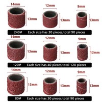 Dremel Ensemble d'accessoires pour outils rotatifs 307 pièces Ponceuse à tambour Ponceuse à ongles Manchons de bande de ponçage Tête de meulage d'anneau de papier de verre multifonction