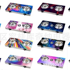 เตาแก๊สตั้งโต๊ะ 2 หัวเตา ขนาด 720x375 มม. หน้ากระจกสีดำ สำหรับใช้ในครัว - Product Image 4