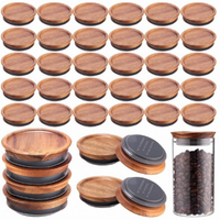 Couvercle en bois d'acacia Yuan Zhuo écologique et durable, avec joint en silicone hermétique, taille personnalisable, qualité alimentaire, pour bocaux Mason - Vente chaude