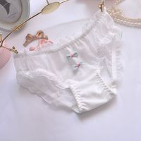 Celana Dalam Wanita Model Bikini Jepang Motif Polkadot Tipis Transparan Seksi Bernapas Pinggang Rendah Bahan Jala Lembut untuk Sehari-hari