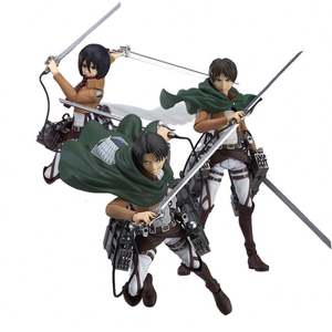 Fábrica Mejor Venta Caliente Anime Pvc Mikasa Levi Figura de Acción Eren Juguetes Mange Figura Attack on Titan Figma Juguete Móvil - Product Image 2