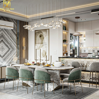 4 8 Chaises Américaines 2021 Salle à Manger Nordic Light Luxury Style White Marble Dining Table Set 6