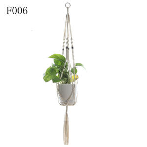 Sac en filet pour <span class=keywords><strong>pot</strong></span> de fleurs de jardinage, fait main, <span class=keywords><strong>DIY</strong></span>, avec <span class=keywords><strong>corde</strong></span> de suspension, pour décoration intérieure et extérieure, balcon, potager, panier <span class=keywords><strong>suspendu</strong></span> - Product Image 5