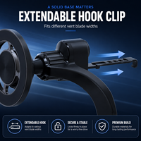 Support de téléphone magnétique pour voiture à ventouse creuse, pince à 3 griffes réglable, rotation stable à 360 degrés pour MagSafe