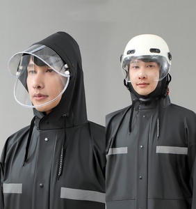 Conjunto de chaqueta impermeable de moda de PVC para <span class=keywords><strong>hombre</strong></span>, ropa de seguridad reflectante de alto brillo, bicicleta antilluvia - Product Image 6