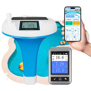 Moniteur d'eau intelligent flottant avec WIFI, sonde de <span class=keywords><strong>pH</strong></span>, thermomètre de piscine, charge solaire et par batterie au lithium, testeur de <span class=keywords><strong>pH</strong></span> et de température en ligne - Product Image 1