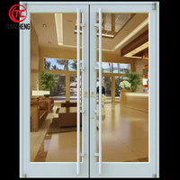 Porte en verre et aluminium pour l'extérieur, sécurité des magasins, projets commerciaux/entrepôts