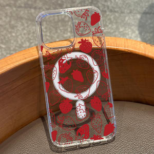 Funda para Teléfono con Diseño de Fresa Roja Fresca para Apple 17 Pro, Funda Suave para 16/15 con Anillo Magnético, Estilo Popular de Influencers, Funda Protectora - Product Image 6