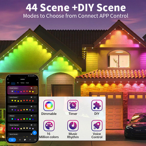 Guirlandes lumineuses de Noël décoratives pour l'<span class=keywords><strong>extérieur</strong></span>, de haute qualité, avec contrôle intelligent par application, RGB, permanentes, pour les avant-toits - Product Image 6