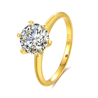 Anillos de Oro al por Mayor con Diamantes de Moissanita de 2ct, 1ct, 0.5ct, 0.3ct para Mujer, Anillos de Compromiso y Boda Huecos de Oro 18K 5D