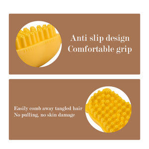 Brosse à shampooing en silicone pour cheveux longs et courts Outils durables pour animaux de compagnie de taille moyenne pour chiens chats douche brosse à curry - Product Image 3