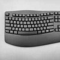 Antarmuka USB nirkabel 2.4g, Keyboard ergonomis terpisah dengan sandaran pergelangan tangan untuk komputer Tablet 104/105 tombol multifungsi