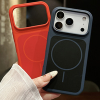 Coque de téléphone magnétique originale en silicone pour iPhone 17 Air 16 15 18 Pro Max, finition givrée, gel de silice liquide, bouton AI, coque arrière – MOQ 500