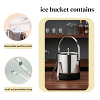 Seau à glace personnalisé à double couche 1,4 L, seau à glace en acier inoxydable pour les fêtes, les hôtels, les bars, la maison, les bacs à boissons