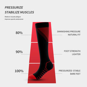 Chaussettes de compression pour la course à pied, pour hommes et femmes, chaussettes de fitness élastiques, gris, rouge, jaune, bleu, vert, nylon, entraînements - Product Image 2