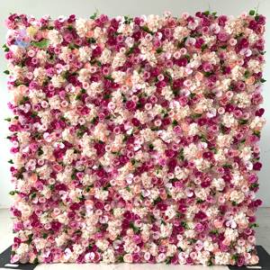 SW fleurs artificielles panneau mural tissu <span class=keywords><strong>bordeaux</strong></span> toile <span class=keywords><strong>de</strong></span> fond fleur 3d rose mur rollup vin rouge 8*8 fleur mur pour la décoration <span class=keywords><strong>de</strong></span> mariage - Product Image 2
