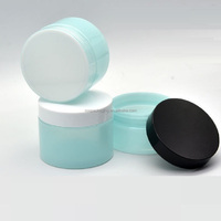 Botol Kosong 250ml 150ml 150g 200g 250g Biru Muda Hijau Hitam Putih Tutup Transparan Botol Isi Ulang Plastik PET Wadah Krim