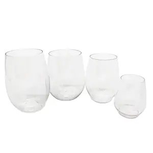 Vasos de plástico desechables resistentes a impactos, copas de vino sin tallo, venta al por mayor, 6oz