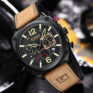 Reloj de Cuarzo de Lujo para Hombre CURREN 8398, Nuevo Diseño con Correa de Cuero, Cronómetro Resistente al Agua, Reloj Deportivo Delgado, Gran Venta - Product Image 3