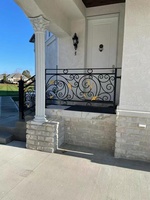Garde-corps de balcon en fer forgé antique de haute qualité, designs de garde-corps en fer ornemental pour terrasse