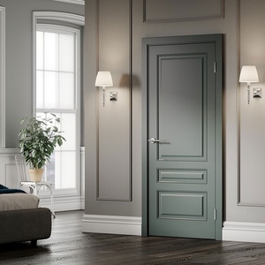 Diseño de puerta de madera <span class=keywords><strong>para</strong></span> <span class=keywords><strong>casa</strong></span>, pintura de puerta Interior precolgada con paneles de madera maciza <span class=keywords><strong>para</strong></span> dormitorio - Product Image 2