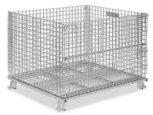 Boîte de palette en acier pliable, fil métallique industriel robuste, peut s'empiler, 1 pièce - Product Image 3