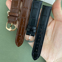 Bracelet de rechange en cuir véritable de luxe, motif crocodile, 20 mm, boucle plaquée or, confortable, vente en gros