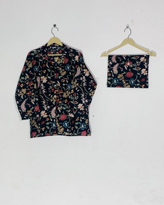 Pyjama artisanal imprimé au bloc, motif ethnique, ensemble de pyjama imprimé à la main pour femme, prix de gros - Product Image 2