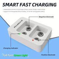 PUJIMAX Smart 9V USB Chargeur de batterie Affichage LED 2-Slot Rechargeable Nimh Nicd Chargeur de batterie 9V Câble double USB Port de charge