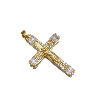 [Auténtico Oro sobre Cobre] Colgante de Zirconio con Microincrustaciones, Joyería Artesanal Personalizada Transparent <span class=keywords><strong>Faith</strong></span>, Diseño Transfronterizo - Product Image 1