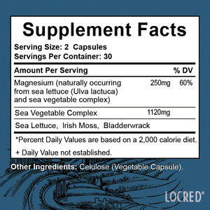 كبسولات المغنيسيوم ULVA LACTUCA المثانة WRACK MOSS IRISH 60 كبسولة - Product Image 5