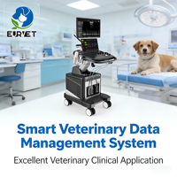 Échographe vétérinaire EURVET sur chariot, Doppler couleur 4D avec écran tactile 10 pouces