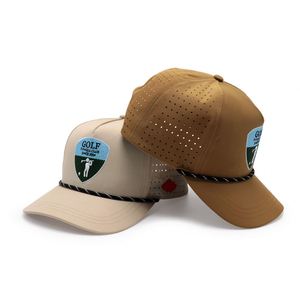 Gorras Perforadas con Corte Láser, de Secado Rápido, de 5 Paneles, Impermeables, de Nailon, Bordadas, al por Mayor, con Logotipo Personalizado - Product Image 4