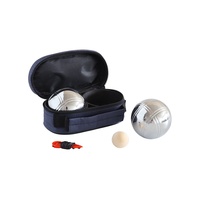 Ensemble de pétanque professionnel en acier chromé avec 2 boules et sac de transport 600D pour jeux en plein air