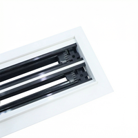 Diffuseur linéaire encastré en plastique pour CVC, grille d'aération à lame réglable, installation facile pour hôtels, villas et appartements intérieurs