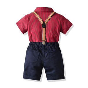 Ensemble de vêtements d'été pour enfants, combinaison en jean à bretelles pour bébés garçons avec short pour le sport, fabriqué en Chine - Product Image 2