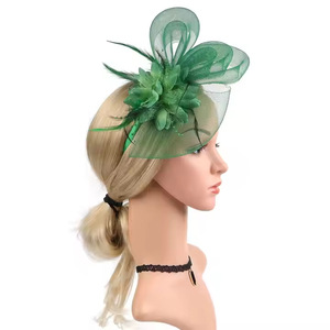 Épingles à <span class=keywords><strong>cheveux</strong></span> en maille pour mariée, avec plumes et fleurs, pour bal de promo, modèle ZQKJM2312 - Product Image 6