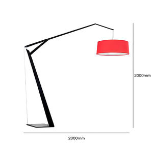 Lámpara De Pie ajustable de arco para sala de estar, salón, sofá, marco de Metal negro, tela, pantalla de tambor, lámpara de pie <span class=keywords><strong>Grus</strong></span> - Product Image 6