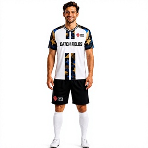เสื้อฟุตบอลแบบซับลิเมชั่นสั่งทำพิเศษ เสื้อยืดฟุตบอลโพลีเอสเตอร์ 100% ชุดฟุตบอลแขนสั้นสำหรับฝึกซ้อมสำหรับผู้ชาย - Product Image 1