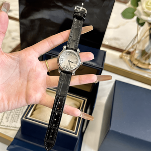 Reloj de Cuarzo Analógico Redondo con Correa de Cuero con Patrón de Cocodrilo, Esfera de Cristal, Elegante Reloj de Pulsera para Mujer, Uso Diario y de Negocios - Product Image 2