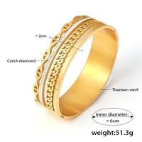 Bracelet à chaîne de luxe fermoir en diamant plaqué or 18 carats titane acier audacieux bracelet de manchette glamour déclaration unisexe bijoux