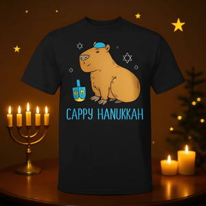 T-shirt Hanukkah Cappy avec motif Capybara Dreidel pour s'amuser pendant les fêtes - Product Image 3