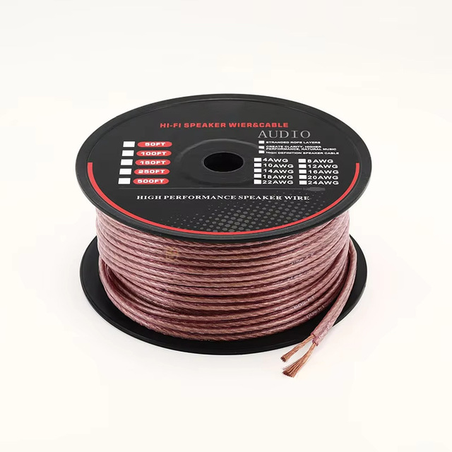 Factory Direct Transparent PVC Tinned Double Audio Copper Oxygen Free Home Theater Speaker Cable Low Noise for Monitor
