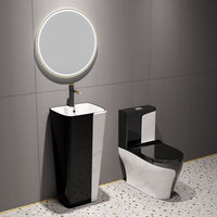 Vente directe d'usine salle de bain moderne articles sanitaires Siphon en céramique une pièce toilettes lavabo éviers ensemble Wc