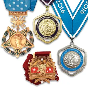 Medal Sport Metal Wood Medal Box Logo Marathon Running Generic Square Silver Finisher Star Shape Custom Glow In Dark Medal