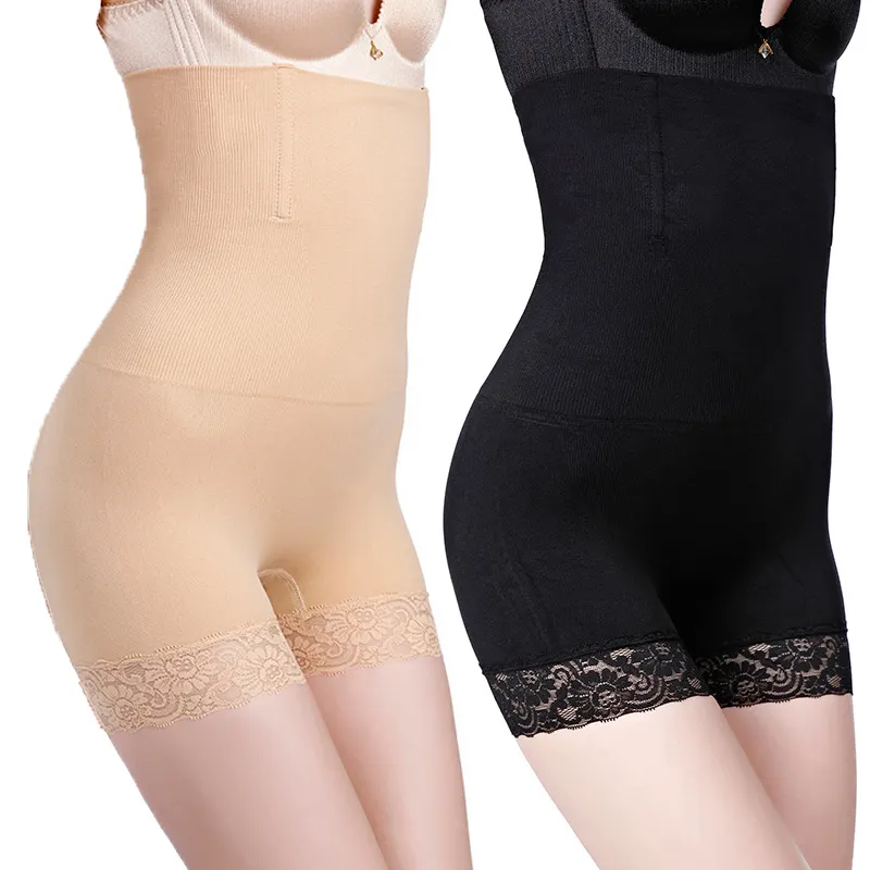 Tummy Control Shapewear สำหรับสตรี Body Shaper Slimming กางเกงสั้นเอวสูงลูกไม้ชุดบอดี้สูท