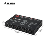 Égaliseur audio de voiture AK -771 et processeur de basses-EQ graphique 7 bandes avec Bluetooth 5.0 et décoration LED activée par le son